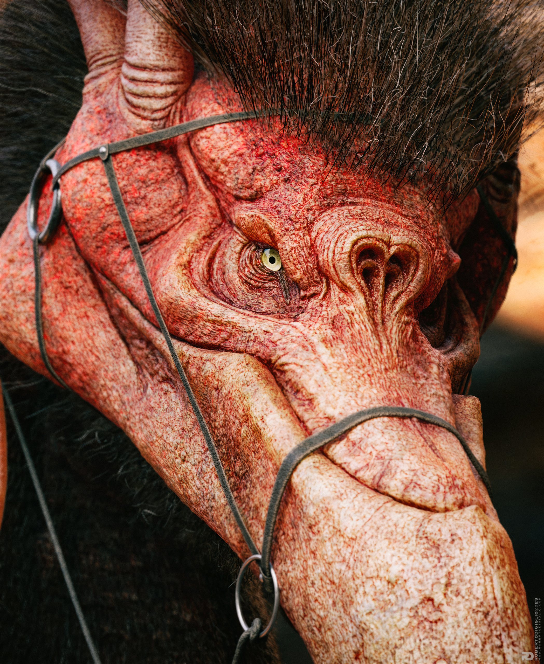 The Scavenger — image 3: an alien mount between a running bird and a vulture, creature design by Roberto Digiglio
